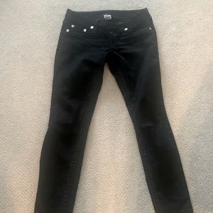 True Religion low rise black skinny jeans. Size 28